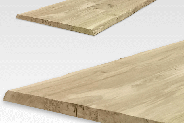 Baumstamm-Tischplatte mit Baumkante (60mm)